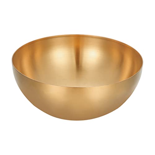 UPKOCH Edelstahl Salatschale Single- Layer Suppenschüssel Reisschale Praktische Lebensmittel Servierschüssel Küche Geschirr (Golden 20 cm) von UPKOCH