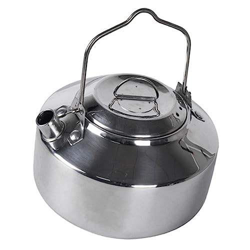 UPKOCH Edelstahl Wasserkocher Camping Wasserkanister Robuster Campingkessel mit Hitzebeständigem Griff für Outdoor Kochen Teekessel und Wasserkessel für Herd und Picknick von UPKOCH