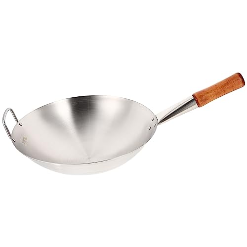 UPKOCH Küche 1stk Einhand-wok Pfannenwender Japanische Woks Edelstahlpfanne Wok Aus Edelstahl Outdoor-kochpfanne Induktion Wokpfanne Großer Wok Multifunktionaler Topf Elektrisch Arbeit von UPKOCH