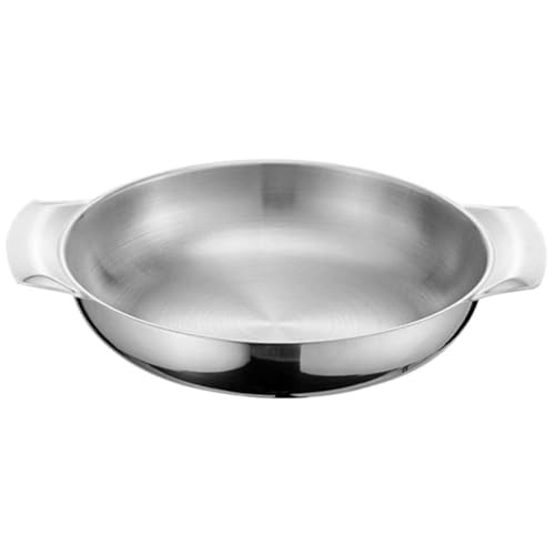 UPKOCH Edelstahl-Wok-Pfannen 18 Cm Kochpfanne Mit Flachem Küchen-Wok-Rührpfanne Meeresfrüchte-Topf Wok-Bratpfannen Bratpfanne Mit Griffen Für Elektrische von UPKOCH