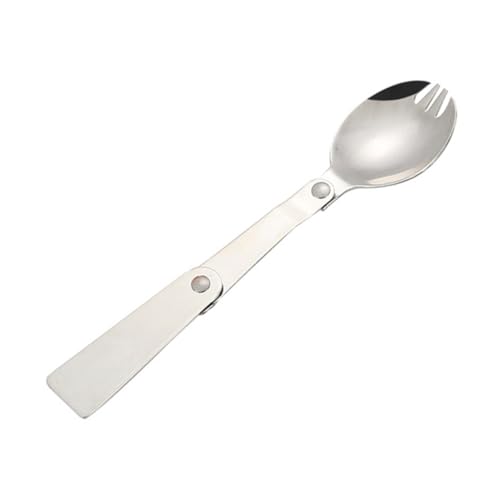 UPKOCH Faltbarer Edelstahl Löffel Reisebesteck Fach Klappbar Platzsparend Robust für Outdoor Camping Picknick Vielseitig Einsetzbar aus Hochwertigem Edelstahl von UPKOCH