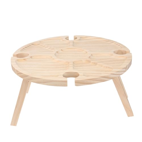 UPKOCH Faltbarer Picknick Tisch Mit Halter Für Outdoor Party Essen Camping Strand Runde Tragbare Schreibtisch von UPKOCH