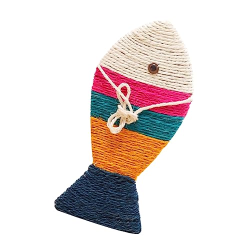 UPKOCH Farbenfrohes Katzenspielzeug Fischform Kratzbrett aus Strapazierfähigem Sisal Kratzfeste Matte für Katzen als Möbel und Kratzschutz Fördert Gesunde Krallenpflege und Stressabbau von UPKOCH