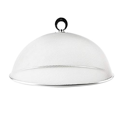 UPKOCH Fliegenhaube Edelstahl Mesh Sieb Essen Regenschirm Lebensmittelglocke Abdeckung Käseglocke Kuchenglocke Netzabdeckung 28cm (Silber) von UPKOCH