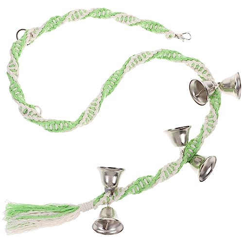 UPKOCH Glockentür Lanyard Hundetraining Türklingel Hundetürklingel Trainieren Türklingelseil Für Haustiere Haustier-türklingeln Trainieren Handgefertigte Hundetürklingel Baumwollseil Grün von UPKOCH
