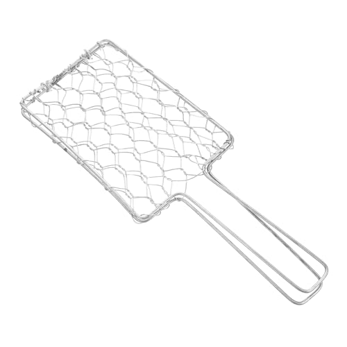 UPKOCH Grillkorb Eisen mit Hitzebeständigem Griff für Fisch Gemüse und Beim Camping oder Picknick Handgewebtes Design Leicht und Funktional von UPKOCH
