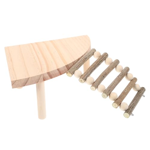 UPKOCH Hamster Holzplattform mit Leiter für Käfige Vielseitige Kletterlandschaft mit Natürlichem Astdesign Stabile und Kaubeständige Plattform für Zwerghamster und Meerschweinchen von UPKOCH