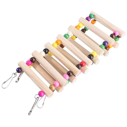 UPKOCH Hamster Kletterleiter Holzleiter mit Beißspielperlen Kletterspielzeug für Hamster und Papageien Sicher und Fördert Bewegung und Beschäftigung Kleiner Vögel und Kleintiere von UPKOCH