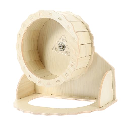 UPKOCH Hamster Laufrad aus Hochwertigem Holz mit Stabilem Halterung Kleintier für Hamster Eichhörnchen Igel Fitnessrad zur Gesunden Bewegung und Aktivität von UPKOCH