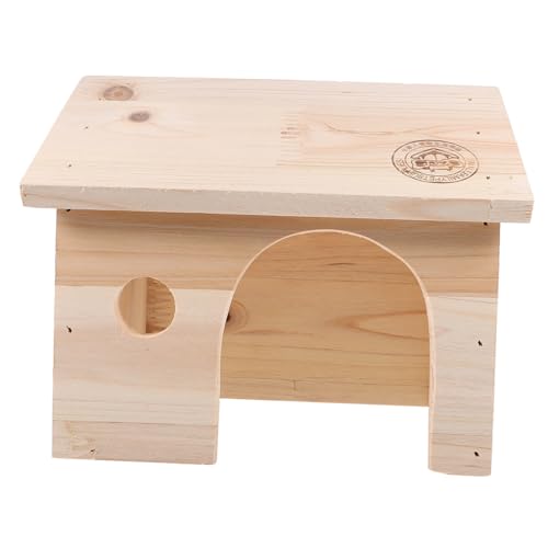 UPKOCH Hamster Versteck Holzhaus Natürliches Kletterspielzeug Rückzugsort für Kleine Hühner Igel Chinchilla Käfig Zubehör Holz Nistplatz zum Schlafen und Verstecken von UPKOCH