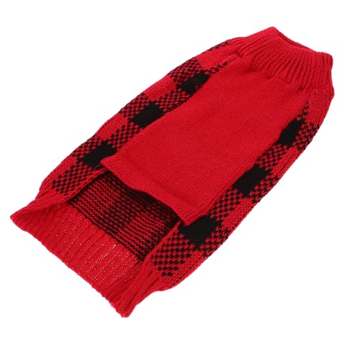 UPKOCH Hochwertiger Hundepullover für Herbst und Winter Plaid Strickpullover für Kleine bis Mittelgroße Hunde Warm und Bequem Einfach Anzuziehen aus Strapazierfähigen Acrylfasern Hoher von UPKOCH