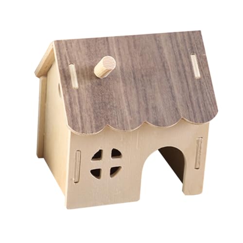 UPKOCH Holz Hamster Versteck mit Mehrstöckiger Villa Sicherer Rückzugsort und Spielhaus für Kleine Tiere Wie Hamster und Igel Ungiftiges Naturmaterial für Artgerechte Haltung und von UPKOCH