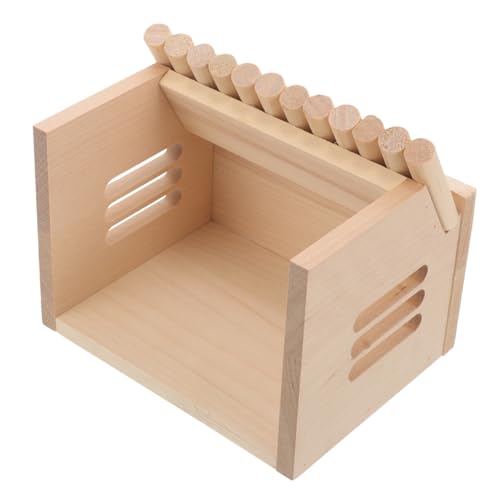 UPKOCH Holz Hamsterhaus Kleintier Versteck aus Robustem Holz Verschließbarer Unterschlupf für Hamster und Kleine Haustiere Dekoratives Beissfestes Rückzugsgebiet für Schlaf und Spiel von UPKOCH