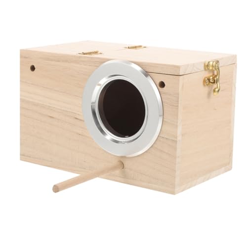 UPKOCH Holz Nistkasten für Papageien und Sittiche Große Brutbox mit Rechter Öffnung Sichere und Warme Vogelzuchtbox für Natürliche Paarung und Aufzucht Dekoratives Vogelhaus für Outdoor von UPKOCH