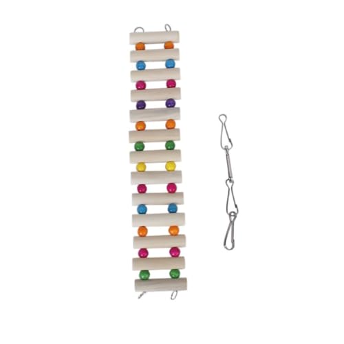 UPKOCH Holz Tierbrücke mit Haken für Papagei Hamster Meerschweinchen Kletterleiter Natürliche Haustierbrücke für Käfig Einfach zu Montieren für Vögel und Kleintiere von UPKOCH