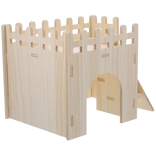 UPKOCH Holzhaus für Hamster und Kleintiere mit Leiter Langlebiges Natürliches Nagerversteck Robustes Meerschweinchen Schlafhaus Komfortabler Rückzugsort für Igel und Kleine Nager von UPKOCH