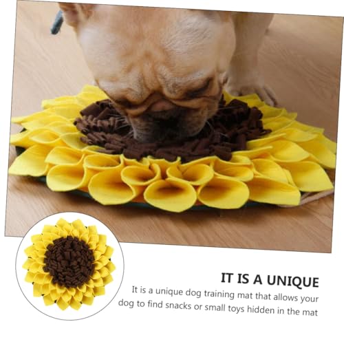 UPKOCH Hund Schnüffelmatte Sonnenblume aus Filz rutschfest Langlebig Fördert Langsames Fressen und Natürliche Futtersuche Waschbare Trainingsmatte für Hunde und Welpen Interaktive UPKOCH Hund Schnüffelmatte Sonnenblume aus Filz rutschfest Langlebig Fördert Langsames Fressen und Natürliche Futtersuche Waschbare Trainingsmatte für Hunde und Welpen Interaktive von UPKOCH