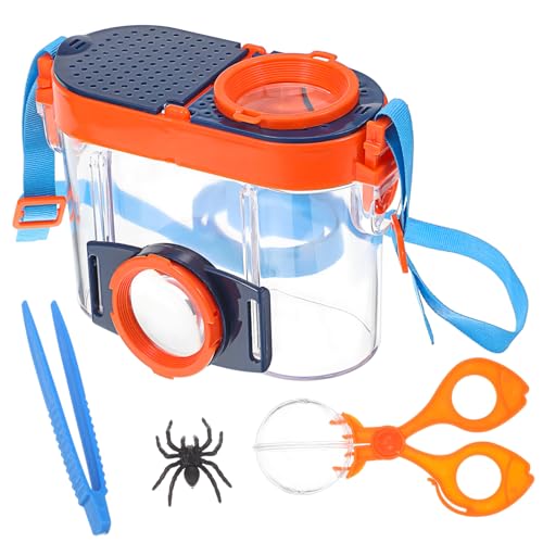 UPKOCH Insektenbeobachtungsbox mit Lupe Tragbarer Insektenfänger für Transparentes Design Einstellbarer Schultergurt Sicheres Beobachten und Erforschen von Insekten Natur von UPKOCH
