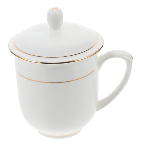 UPKOCH Kaffeebecher Trinkbecher Aus Keramik Morgenbecher Teetasse Aus Porzellan Weihnachtskaffeetasse Jingdezhen Teetasse Latté Weiß Reisen Becher Aus Knochenporzellan Anmut von UPKOCH