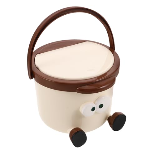 UPKOCH Kleine Tisch Abfalleimer mit Druckdeckel Niedliche Cartoon Motive Tragbar Vielseitig für Schlafzimmer Büro Küche Kinderzimmer Abfallbehälter Desktop Müllkorb von UPKOCH