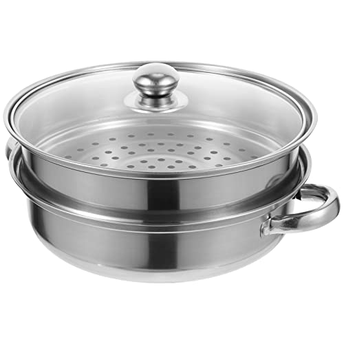 UPKOCH Kochtopf Kochgeschirr Töpfe Brötchen-bao-dampfgarer Doppelkessel Gemüsedampfer Dampfgartopf Aus Edelstahl Dampfgarer Zum Kochen Nudeltopf Dampfschiff Rostfreier Stahl Haushalt 28c von UPKOCH