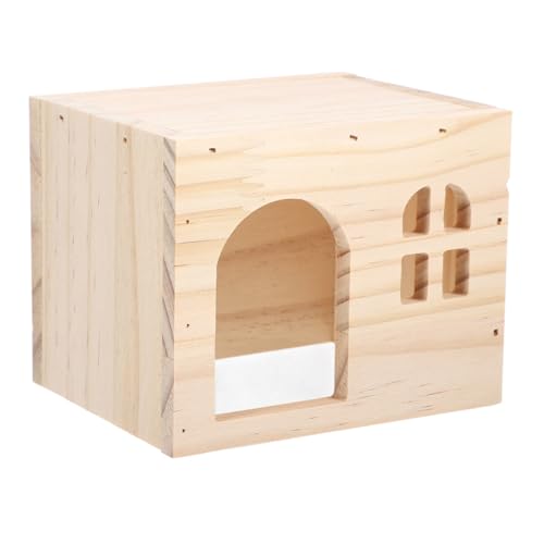UPKOCH Meerschweinchen Holzhaus mit Mehreren Kammern Natürliches Nagetierversteck Beißfestes Kleintierhaus aus Holz Gemütliches Versteck für Hamster und Kleine Nagetiere Komfortables von UPKOCH