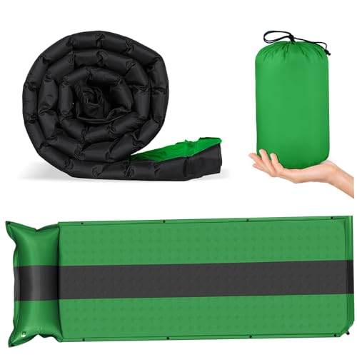 UPKOCH Memory-Schaumstoff-Isomatte Aufblasbare Isomatte Memory-Schaumstoff Camping-Polsterung Kissen Wandern Camping Klettern 196 X 68 X 4 cm (Grün) von UPKOCH