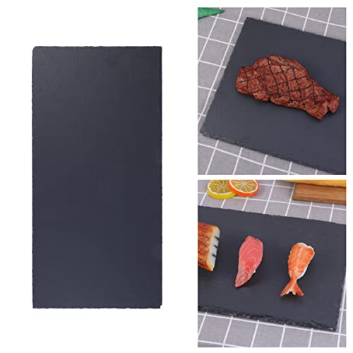 UPKOCH Rechteckige Platten Schwarz. Naturschiefer Servierplatten Schiefer Käsebrett Rechteckiges Serviertablett Für Fleisch Kekse Küche Zuhause 40X20cm Rechteckiges Tellerablage. von UPKOCH