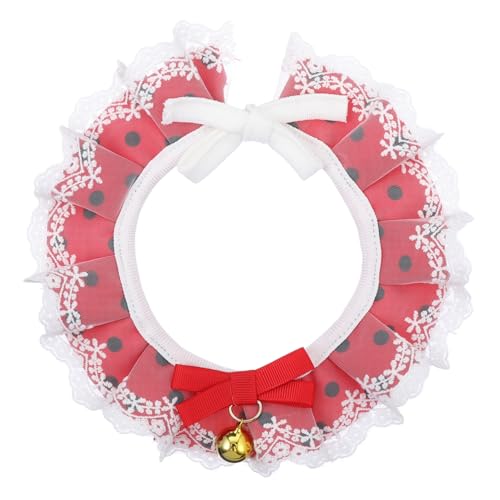 UPKOCH Rotes mit Spitzen Schleife und Glöckchen Verstellbarer für Kostüm Weihnachtsfeier Geburtstagsfeier und Tägliches Tragen von UPKOCH