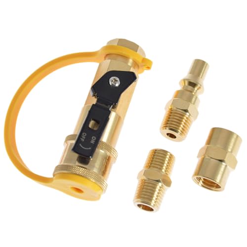 UPKOCH Schnellkupplung Messing Rv Wohnmobil Gas Adapter mit Absperrventil für Grill Gasschlauch Verbindungsstück Camping Picknick von UPKOCH
