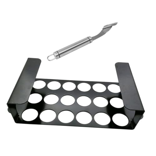 UPKOCH Schwarzer Edelstahl Hähnchenschenkel Grillhalter BBQ Zubehör mit Entkernendem Edelstahl Pfeffer entferner für Outdoor Camping und Party Grillspaß von UPKOCH