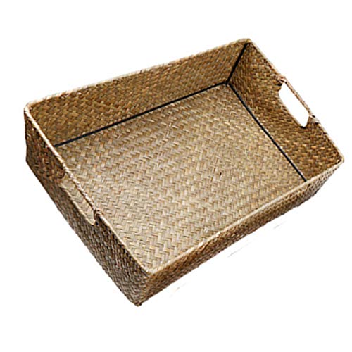 UPKOCH Seegras Aufbewahrungskorb Gewebter Korb Rechteckig Ablagekorb 30X20X10CM Haushalt Multifunktional Aufbewahrung Kleinigkeiten Organizer Küche Bad Schlafzimmer Hotel von UPKOCH