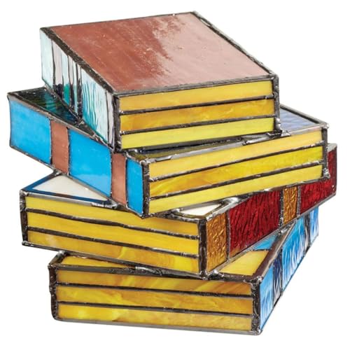 UPKOCH Stapelbare Retro-Schreibtischlampe mit Büchern Vintage-Nachtlicht Buchlampe aus Buntglas Bücherregale Tischlampen Tischleuchte Lampe mit gestapelten Büchern für das Schlafzimmer 3d von UPKOCH