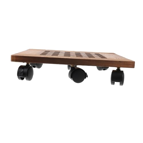 UPKOCH Thickened Wooden Plant Pot Holder Tray mit Universalrädern und Drehfunktion Robuster Blumentopf Untersetzer mit Verstärktem Bremsmechanismus Kompakter Pflanzenroller für Innen und von UPKOCH