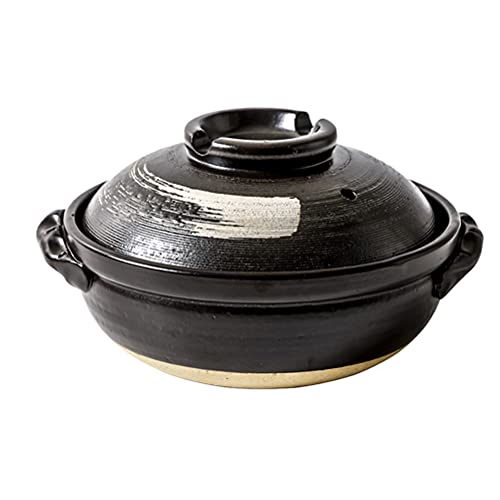 UPKOCH Tontopf zum Kochen, japanischer Keramik-Hot Pot, Donabe-Auflaufform aus koreanischem Steingut mit Deckel, 900 ml von UPKOCH