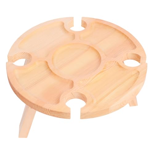 UPKOCH Tragbarer Klappbarer Outdoor Weintisch mit Stabilem Gestell Kompakter Faltbarer Picknicktisch für Garten Strand und Camping Kleiner Beistelltisch mit Raum für Flasche und Gläser von UPKOCH