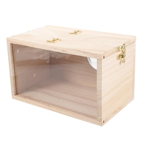 UPKOCH Transparenter Nistkasten für Wellensittiche und Sperlingspapageien aus Holz mit Klappbarem Deckel Wetterfestes Vogelhaus für Balkon und Garten Leicht Langlebig und Sicher für von UPKOCH