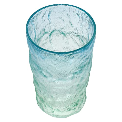 UPKOCH Kreativer Glasbecher Mit Gletschermuster, Gradient Blau, 13.6 X 8.2 cm, Ideal FüR Wasser, Milch, Saft, Kaffee, Soda, Cocktail, Bier Und Hausgemachte GeträNke von UPKOCH