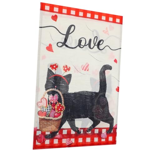 UPKOCH Valentinstag Gartenflagge mit Pool Doppelseitig Bedruckt Wetterfeste Outdoor Dekoration Zarte Gartenflagge für Poolbereich zur Feier Valentinstag Party von UPKOCH