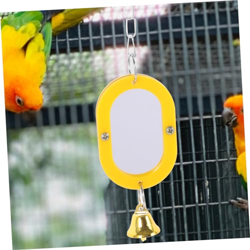 UPKOCH Vogelspiegel mit Glocke für Wellensittich Langlebiger Parakeet Spiegel Aufhängen Robustes Vogelkäfig Zubehör zur Beschäftigung und Entspannung Kleiner Vögel von UPKOCH