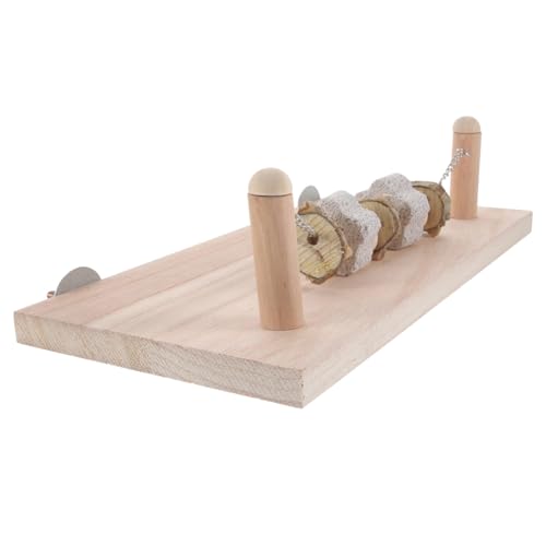 UPKOCH Vogelspielzeug aus Natürlichem Holz Papageien Kauspielzeug mit Großem Sitzsteg Stabiler Standplatz für Wellensittiche und Papageien Fördert Balance und Schnabelpflege Geeignet für von UPKOCH