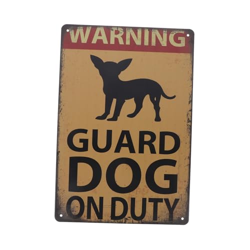 UPKOCH Vorsicht Hund Schild Metall Retro Warnung mit Vorgebohrten Löchern Wetterfest für Garten Zaun und Haustür Gartendekor von UPKOCH