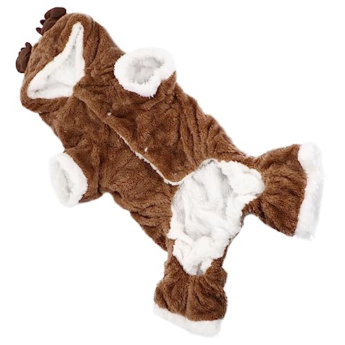 UPKOCH Warmer Haustier Hundekostüm aus Weichem Fleece Weihnachtskostüm mit Rentierdesign Kuschelige Welpenkleidung für Festliche Partys und Winterurlaub von UPKOCH