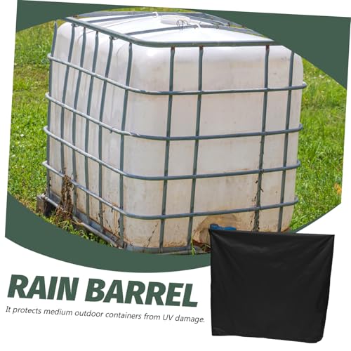 UPKOCH Wasserdichte Langlebige Ibc Wassertank Abdeckung UV Beständig Wiederverwendbar Staubdicht Schützender Überzug für Gartentonnen und Lagerbehälter Schwarz von UPKOCH