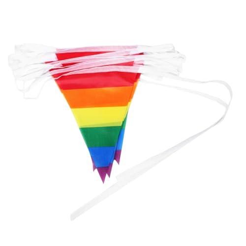 UPKOCH Zeichenfolge Regenbogenfahne Fahnenbanner Mit Dreieckiger Flagge Partygirlande Geburtstagsflaggenbanner Festival-banner Zubehör Für Spielhäuser Banner Zierstreifen Stoff von UPKOCH