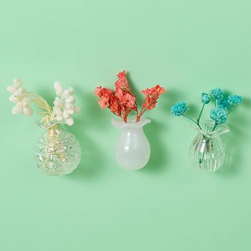 3PCS Mini Vase Magnet, Mini Keramik Magnete Für Kühlschrank, Cute Bud Vases Magnetic 2025 Dekorative Minimagnete 3D Keramik Blumenvasen Zubehör Küche Büro(No Flowers) von UPOI
