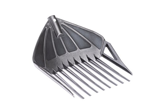 UPP 3-in-1 Hof- und Gartenschaufel | 3 Gartengeräte in Einem: Rechen, Schaufel, Sieb | Zur Pflege von Garten, Teich und Hof - Ideal als Bollengabel & Mistgabel I klein - ohne Stiel I schwarz von UPP