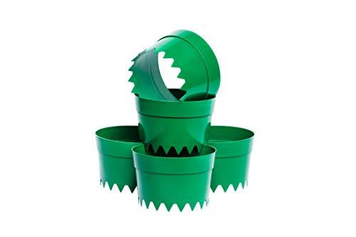 UPP ERD-Bewässerungsringe | Wasser sparen - durch gezielte Gartenbewässerung | Optimale Blumen-Bewässerung durch Pflanzringe | Kunststoff | Maße: ∅ 20 cm, H: 13 cm | Inhalt: 5 STK. | grün von UPP
