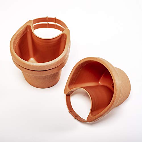 UPP Fallrohr Blumentöpfe | Praktische und einfache Aufwertung von Allen Regenrinnen | Passt bis Ø 14 cm [Terracotta, 3 Stück] von UPP