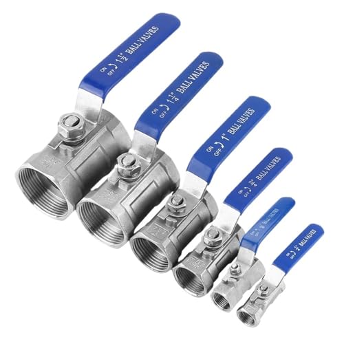 1 Stück Edelstahl SS304 Reduzierter Rohrkugelhahn Innengewinde BSP 6 Größen 1/4 Zoll 3/8 Zoll 3/4 Zoll 1 Zoll Absperrventil(3/8") von UPQQBZFZD